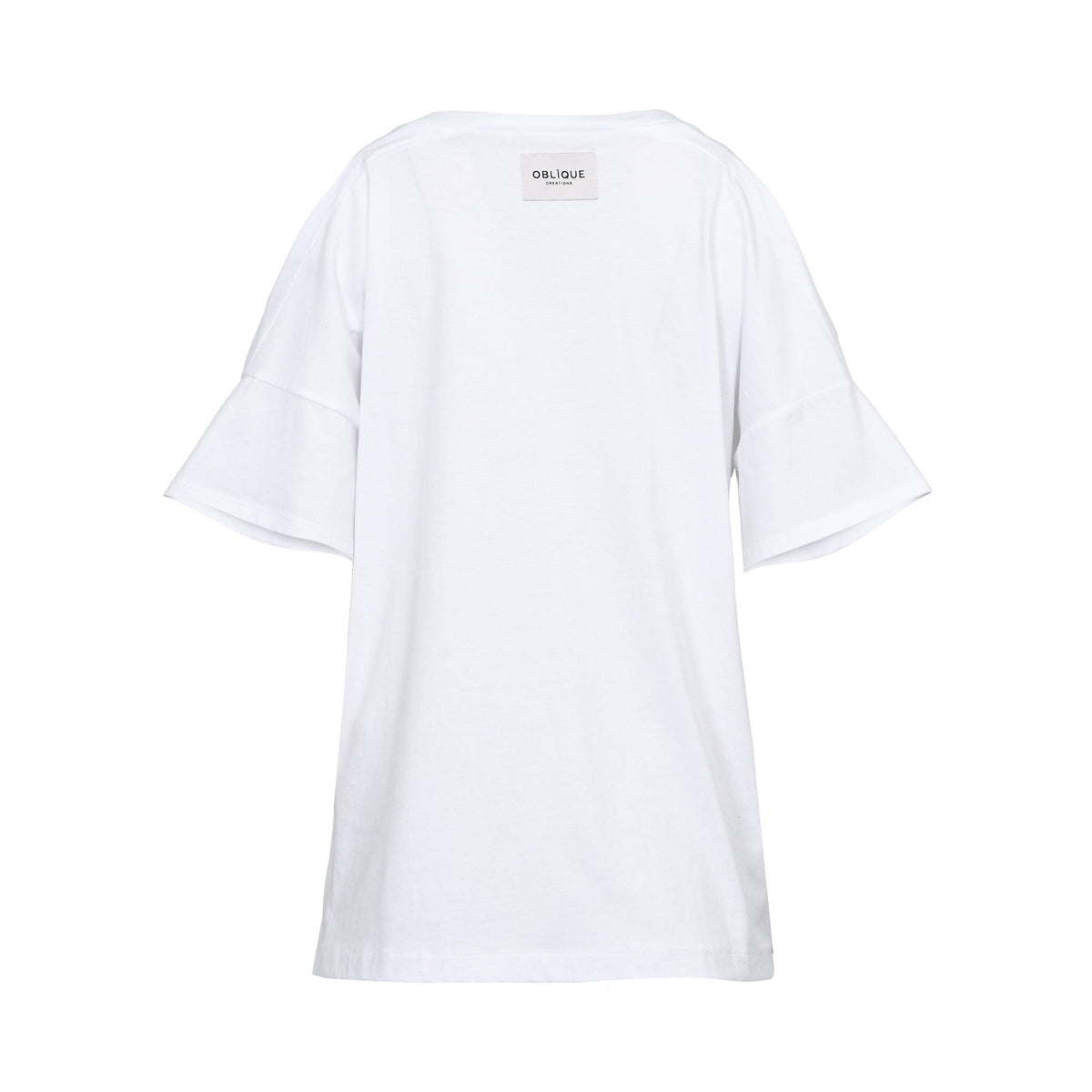 Oblique Creations Ladies Cold-Shoulder T-shirt with Graphic Print