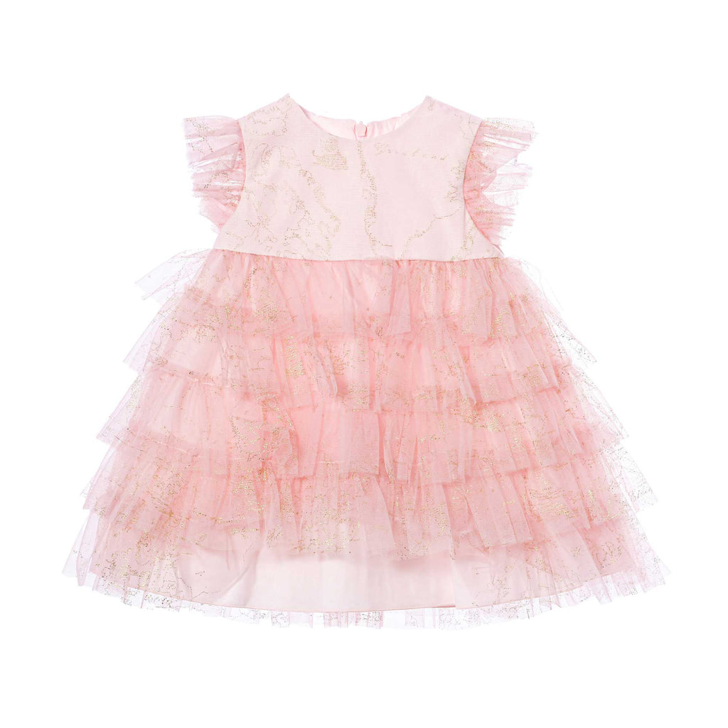 Alviero Martini Kids Girl's Pink/Geo Fil Gold Dress