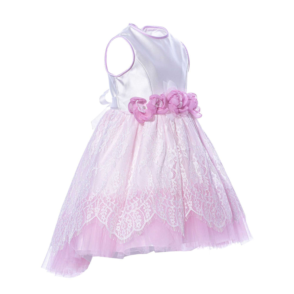 Primi Eventi Kids Girl's Off-white & Pink Dress