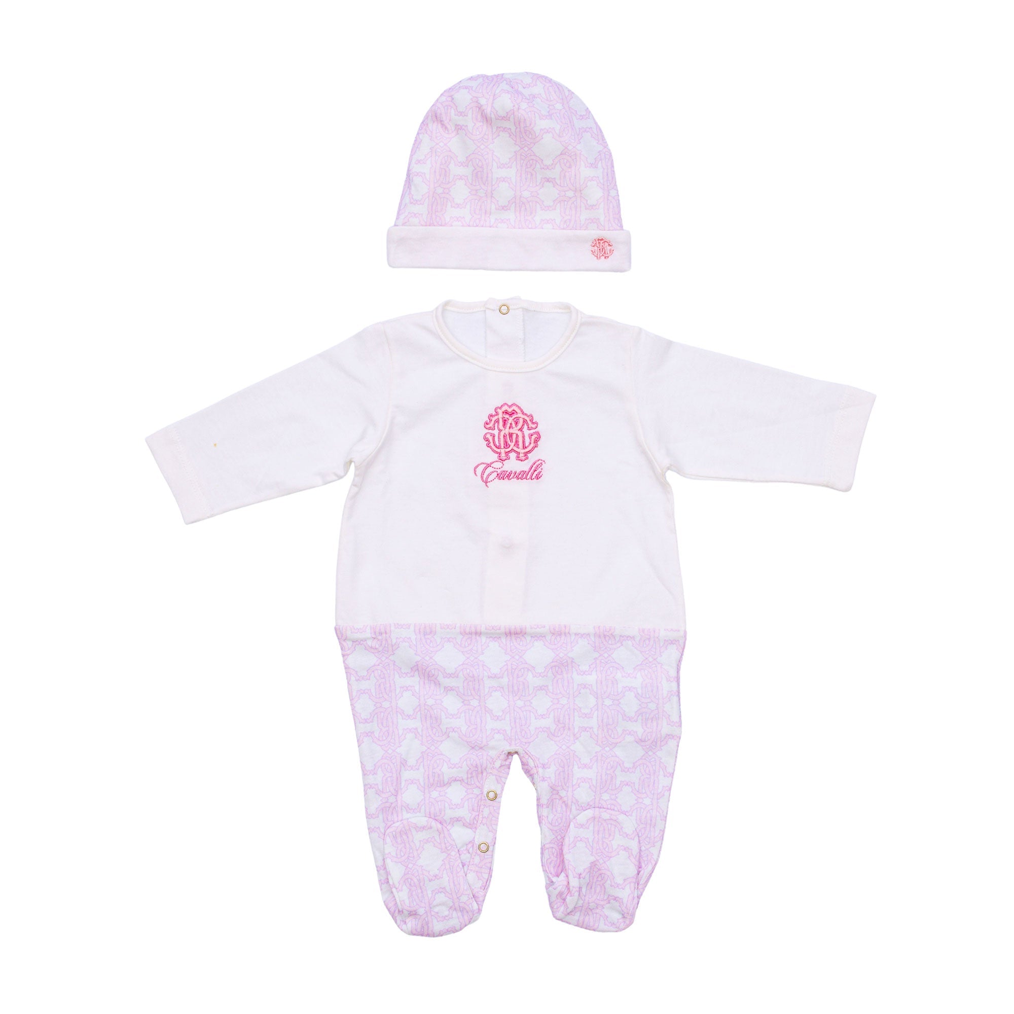 Roberto Cavalli Kids New Born Baby Girl's Set Sleepsuit & Hat