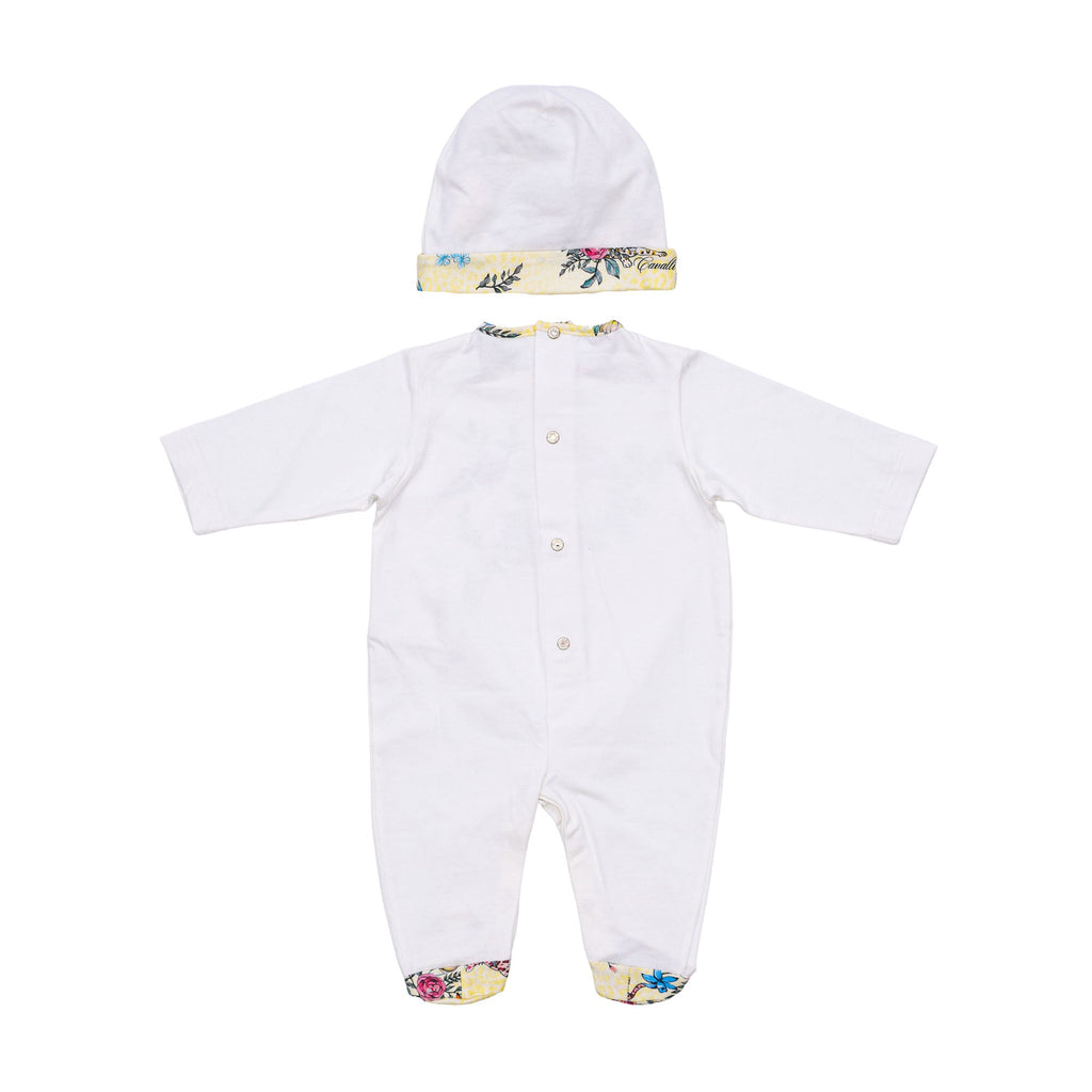 Roberto Cavalli Kids New Born Baby Girl's White Set Sleepsuit & Hat