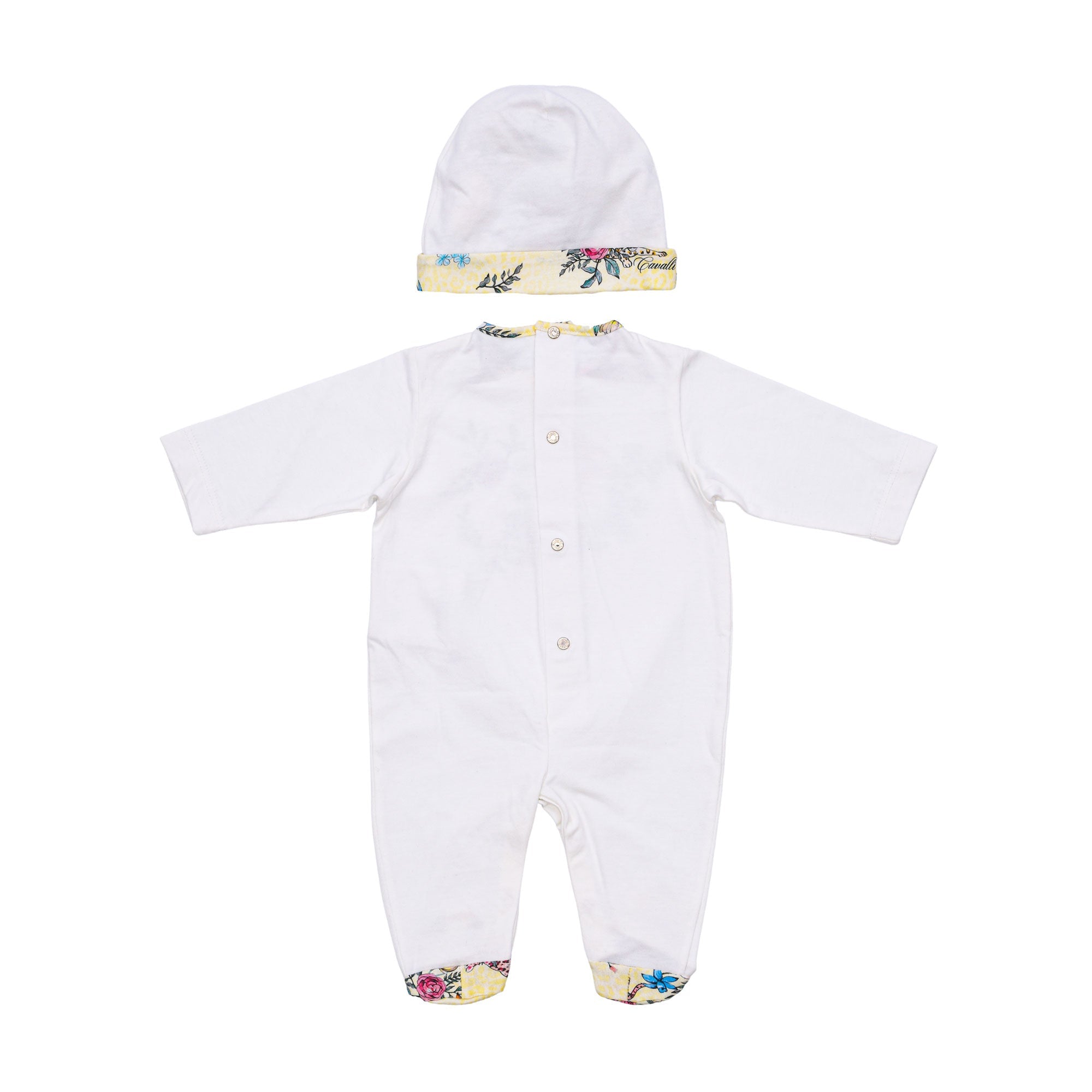 Roberto Cavalli Kids New Born Baby Girl's White Set Sleepsuit & Hat
