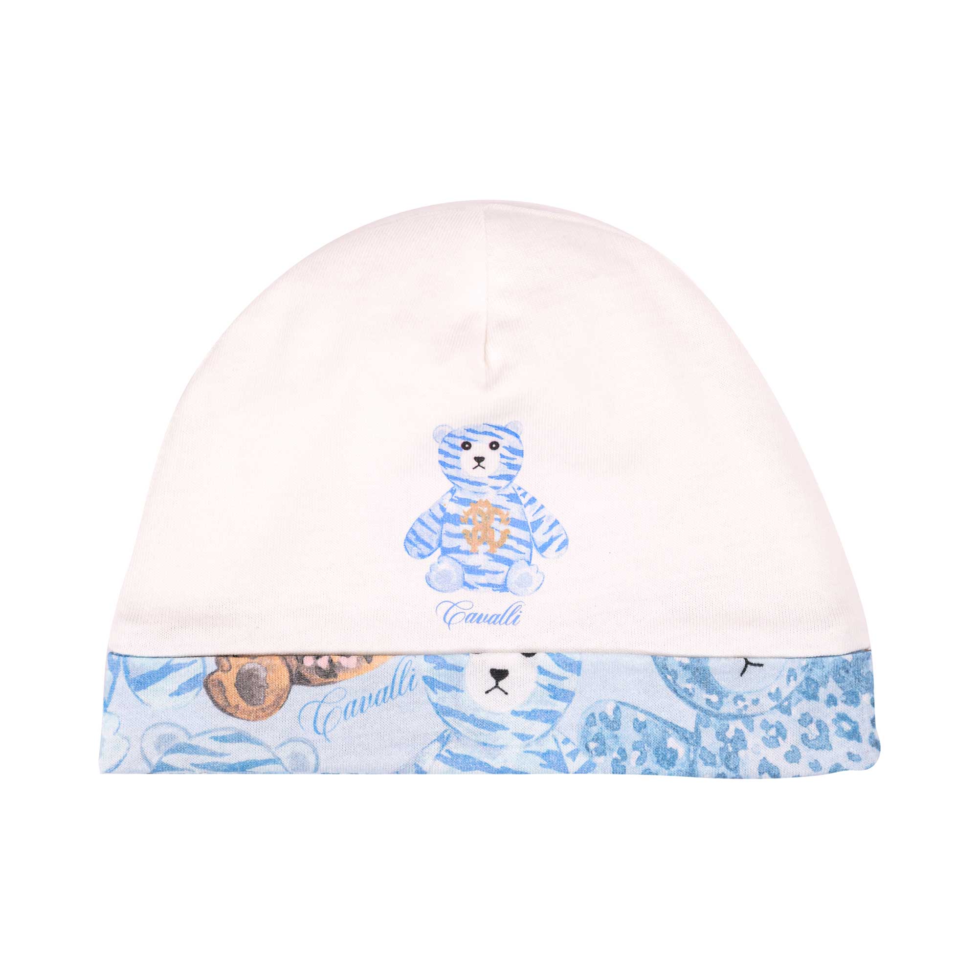 Roberto Cavalli Kids New Born White & Blue Sleepsuit Set