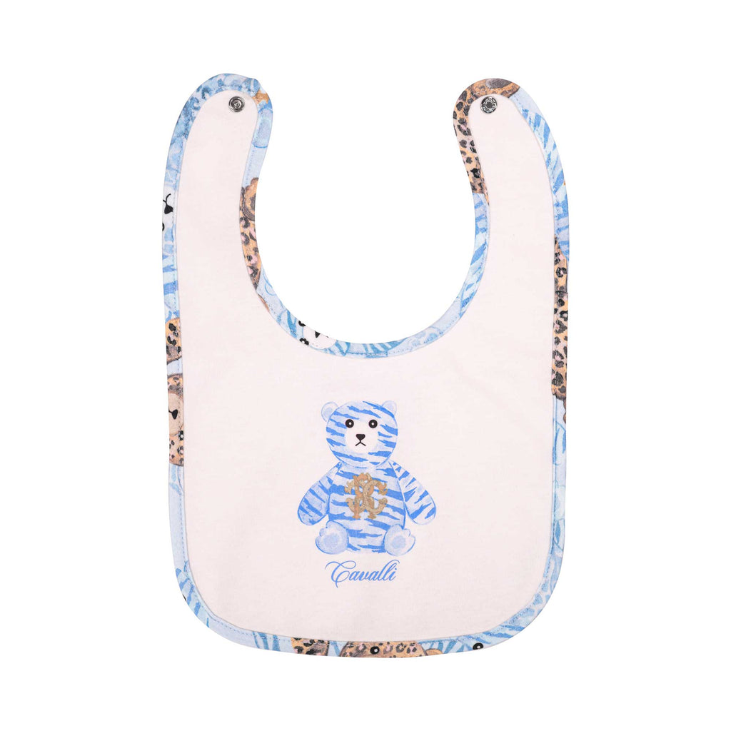 Roberto Cavalli Kids New Born White & Blue Sleepsuit Set