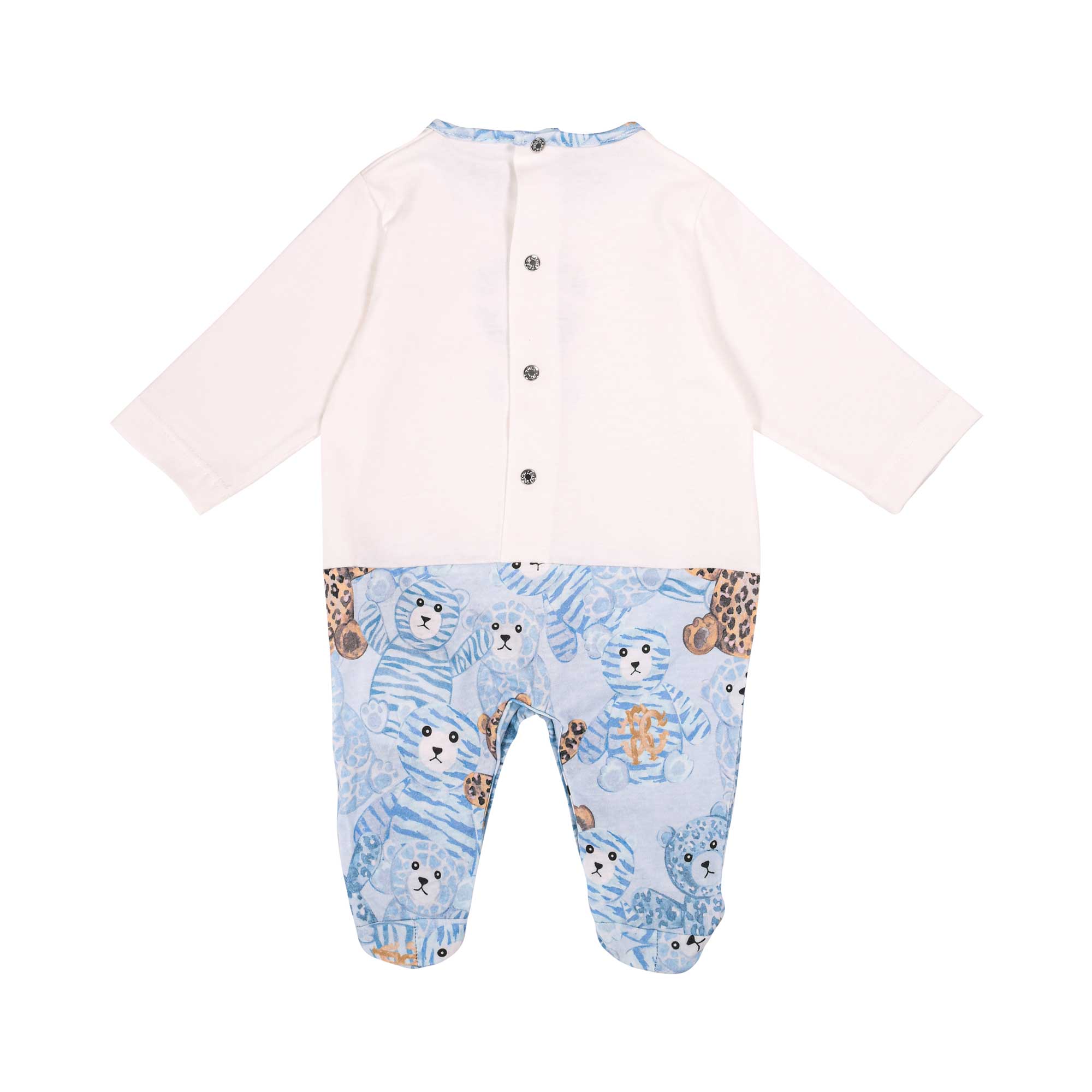 Roberto Cavalli Kids New Born Boy's White & Blue Sleepsuit Set