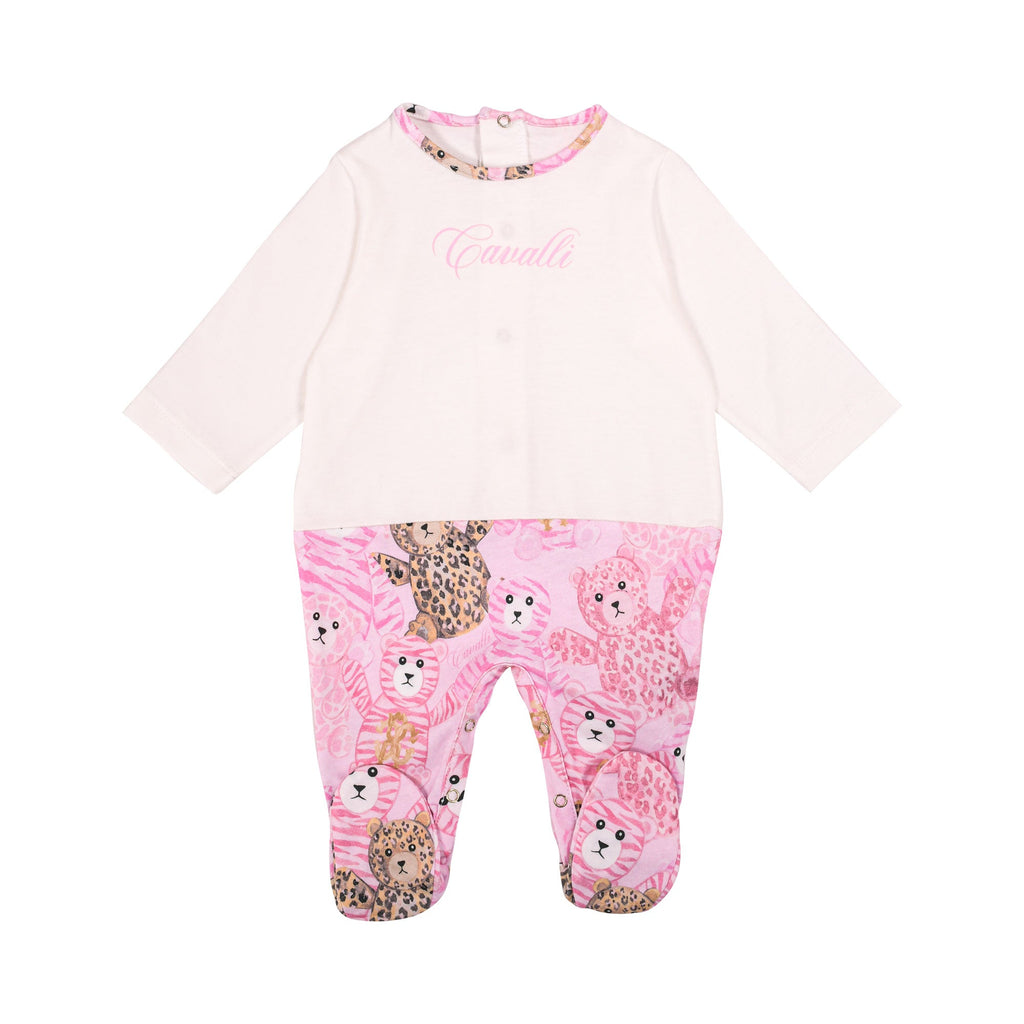 Roberto Cavalli Kids New Born Girl's Pink Sleepsuit Set