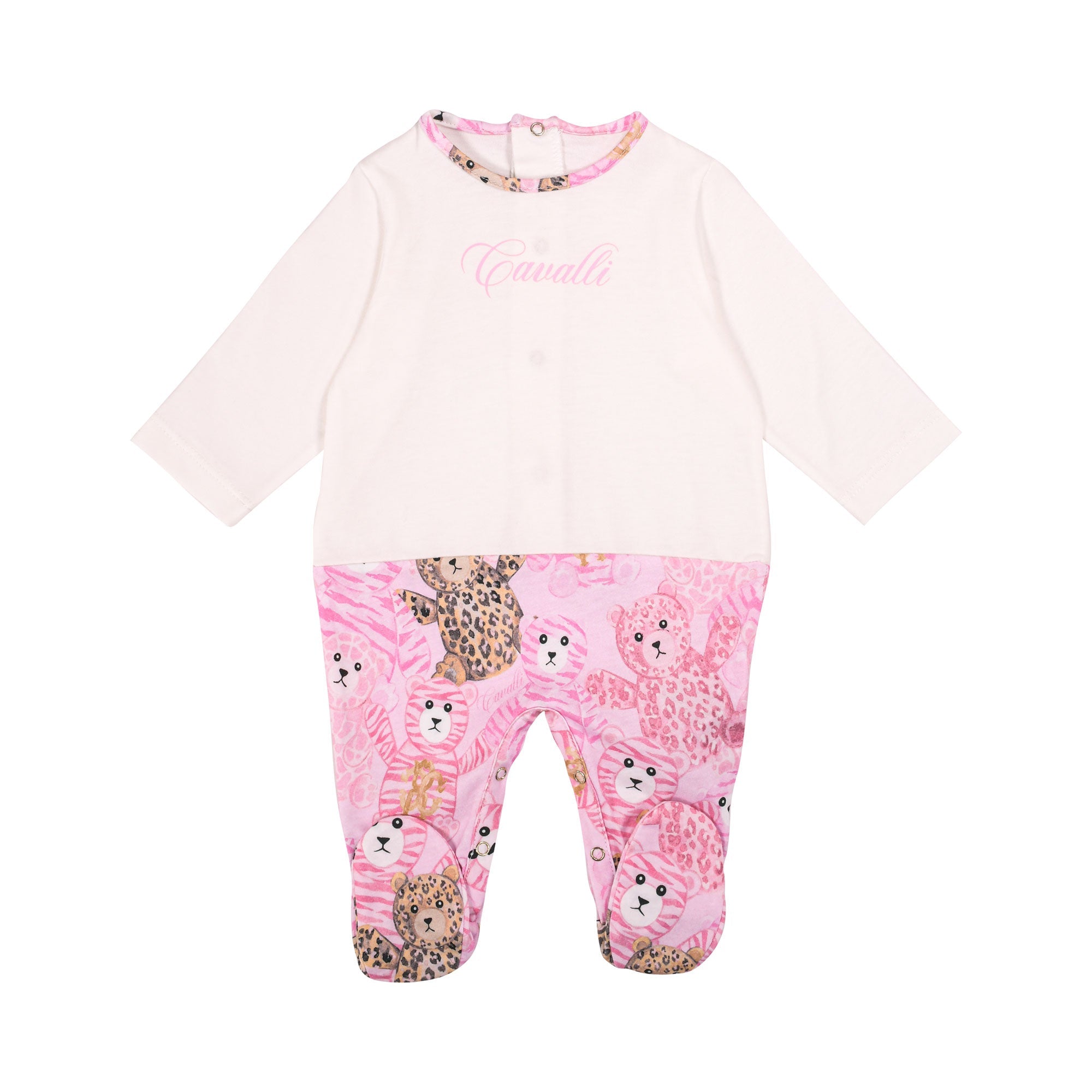 Roberto Cavalli Kids New Born Girl's Pink Sleepsuit Set