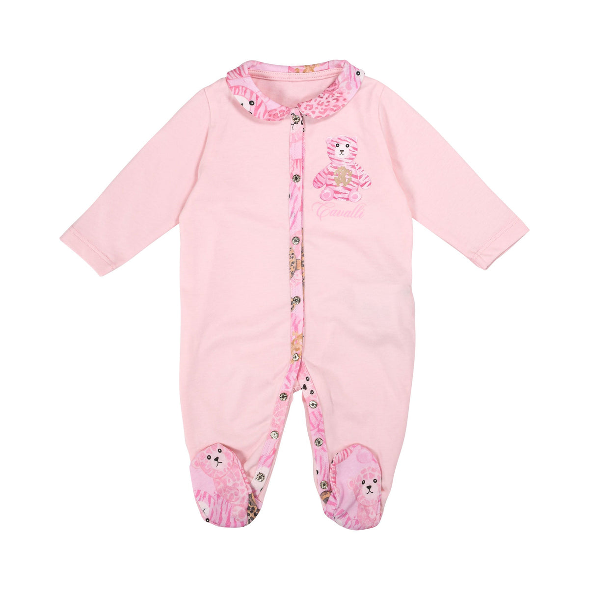 Roberto Cavalli Kids New Born Girl's Pink Sleepsuit Set