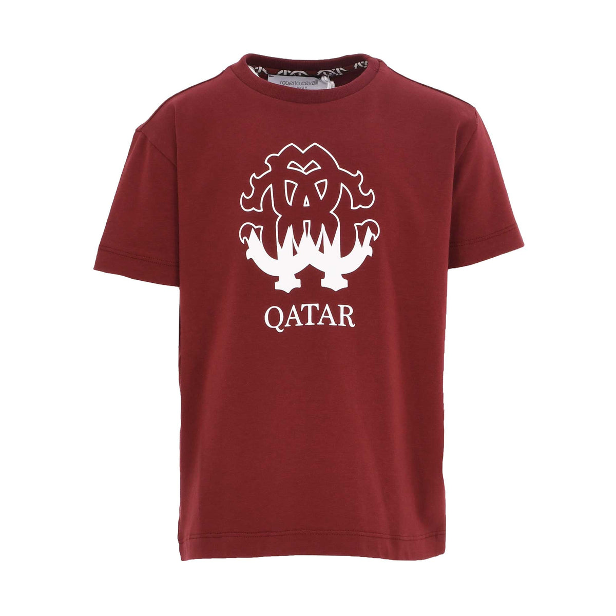 Roberto Cavalli Kids Slogan Print Bordeaux T-Shirt