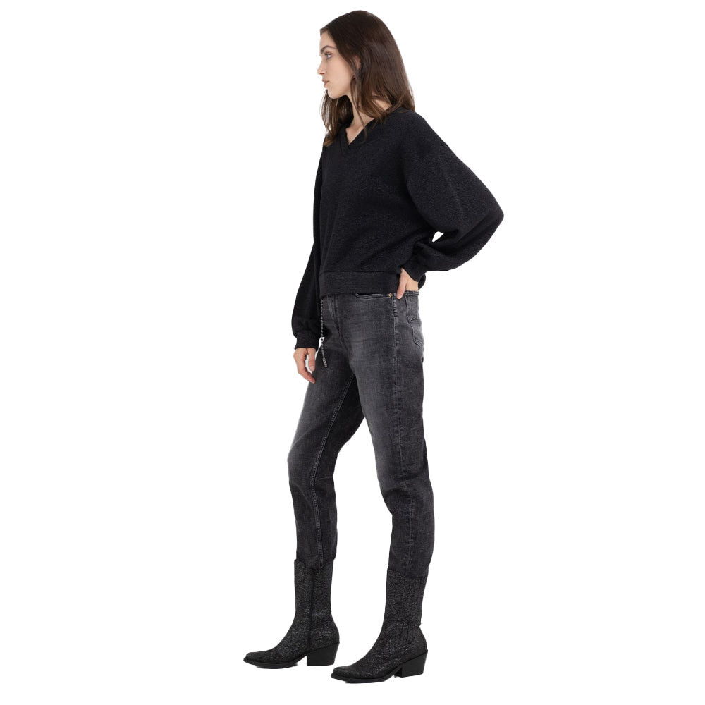 Replay Women's Lurex Sweatshirt With Puffed Sleeves