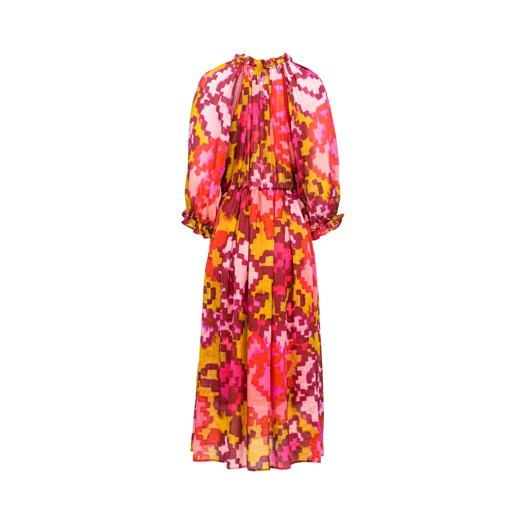 Sfizio Women's Pachuca Red Print Long Dress