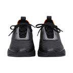 Santoni Men's Hybrid Black & Orange Leather & Knit Sneaker