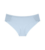 Triumph Body Make-Up Soft Touch light blue hipster panty product-only view, highlighting the seamless finish and soft fabric. Available Online at Blue Salon Qatar