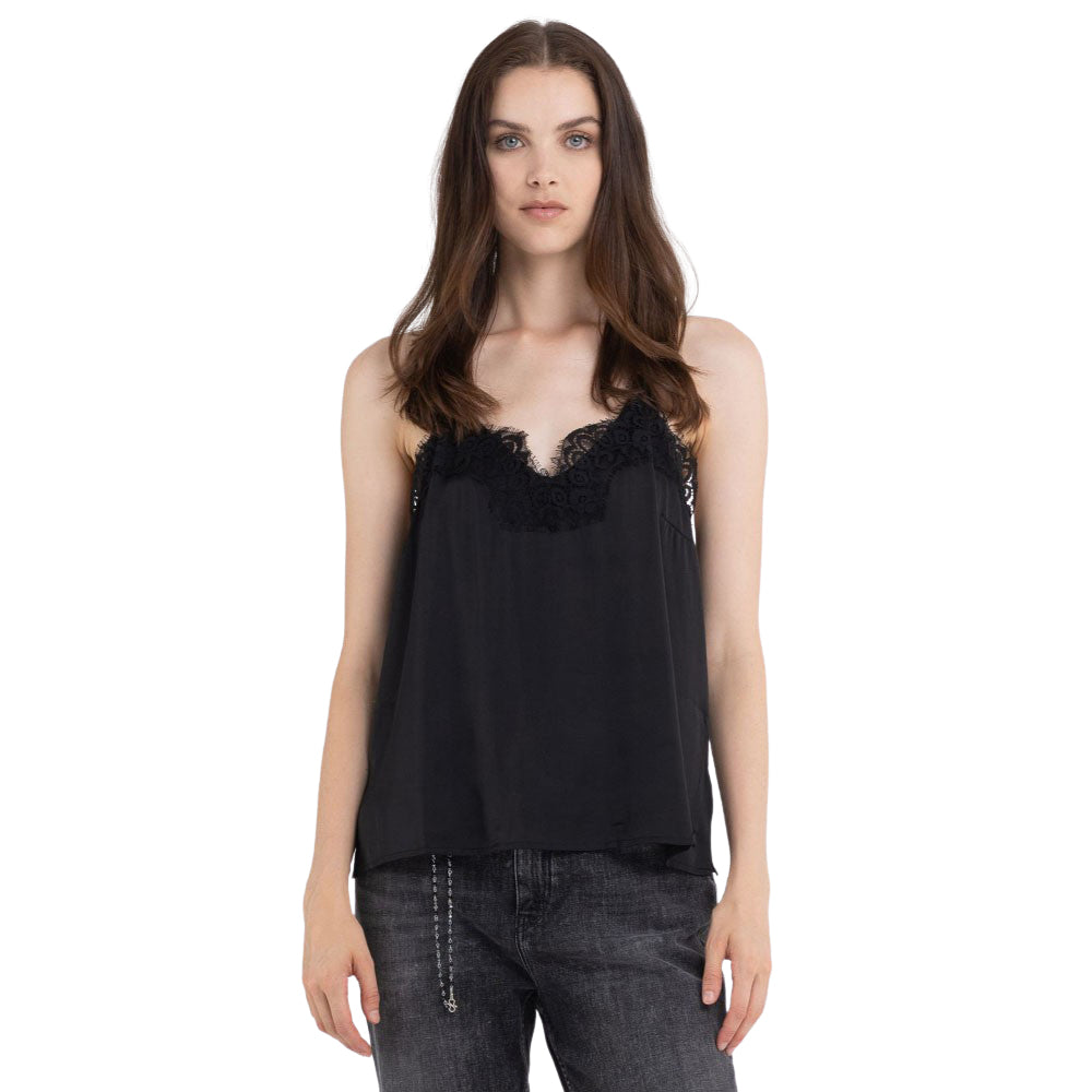 Replay Women's Viscose Top with Lace