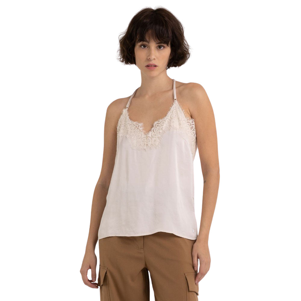 Replay Women's Viscose Top with Lace