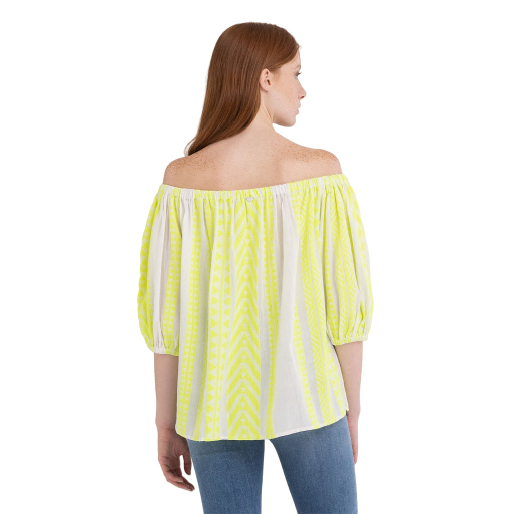 Replay Women's Blouse with Jacquard Ethnic Pattern