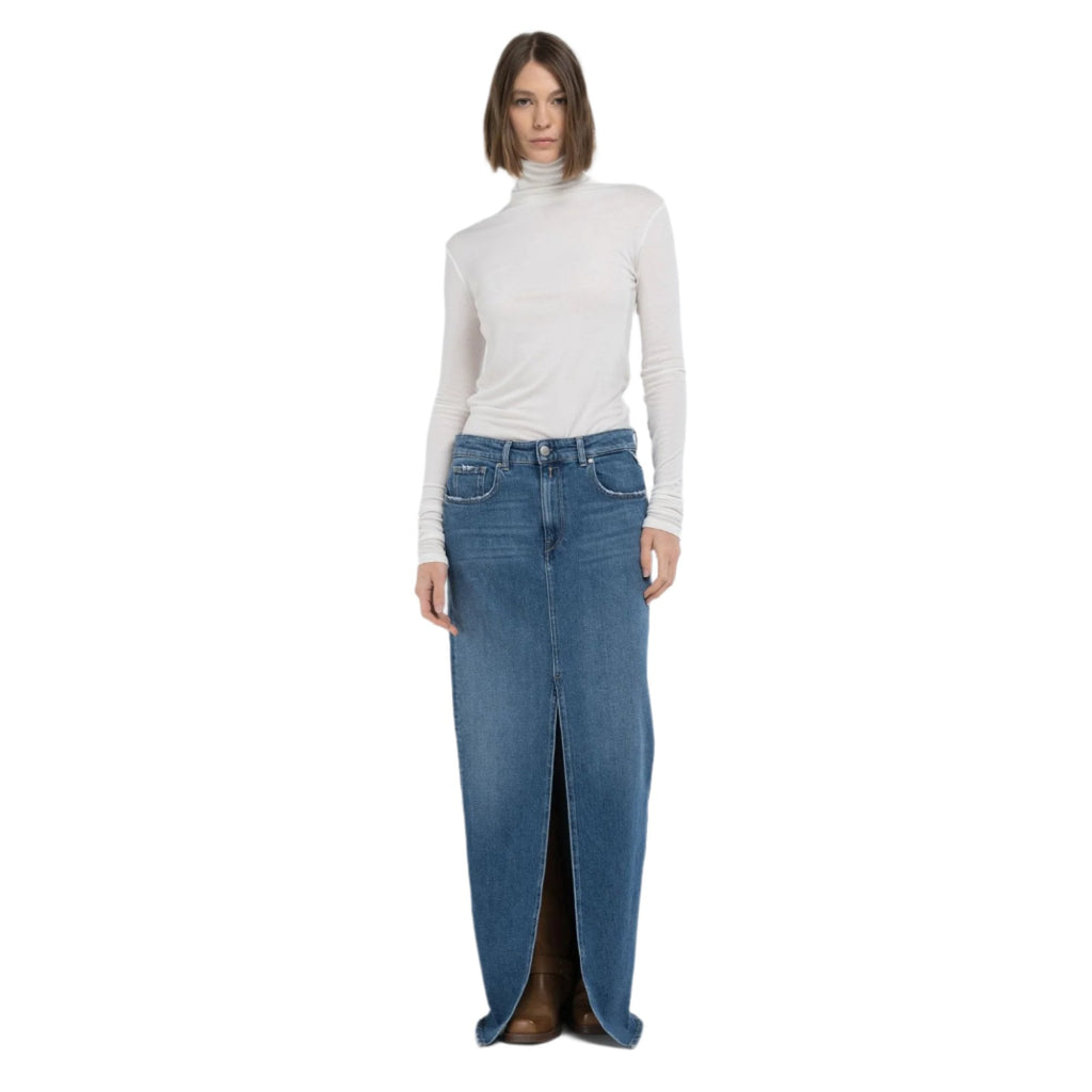 Replay Women's Slim Fit Top with Long Sleeve and Hight Neck