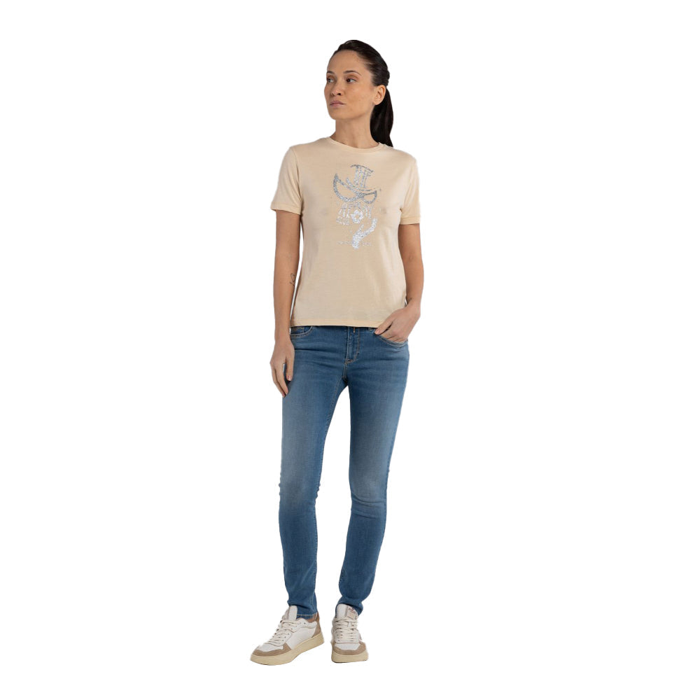 Replay Women's Slim Fit T-shirt with Glitter Print