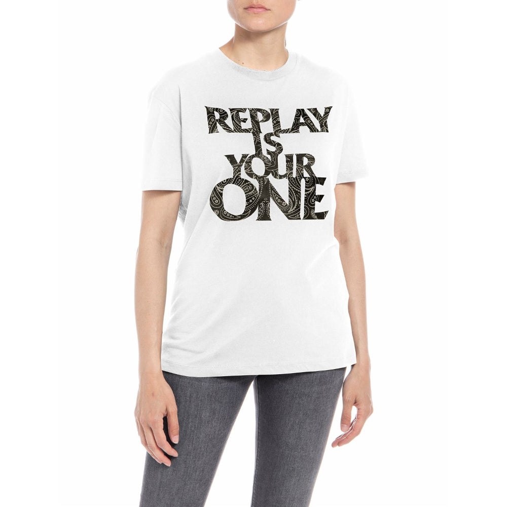 Replay Women's Jersey T-shirt with Paisley Print