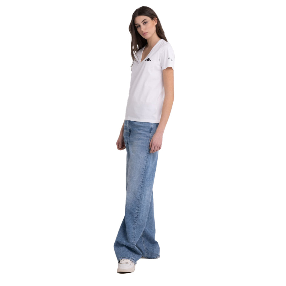 Replay Women's V-neck T-shirt with Archive Logo