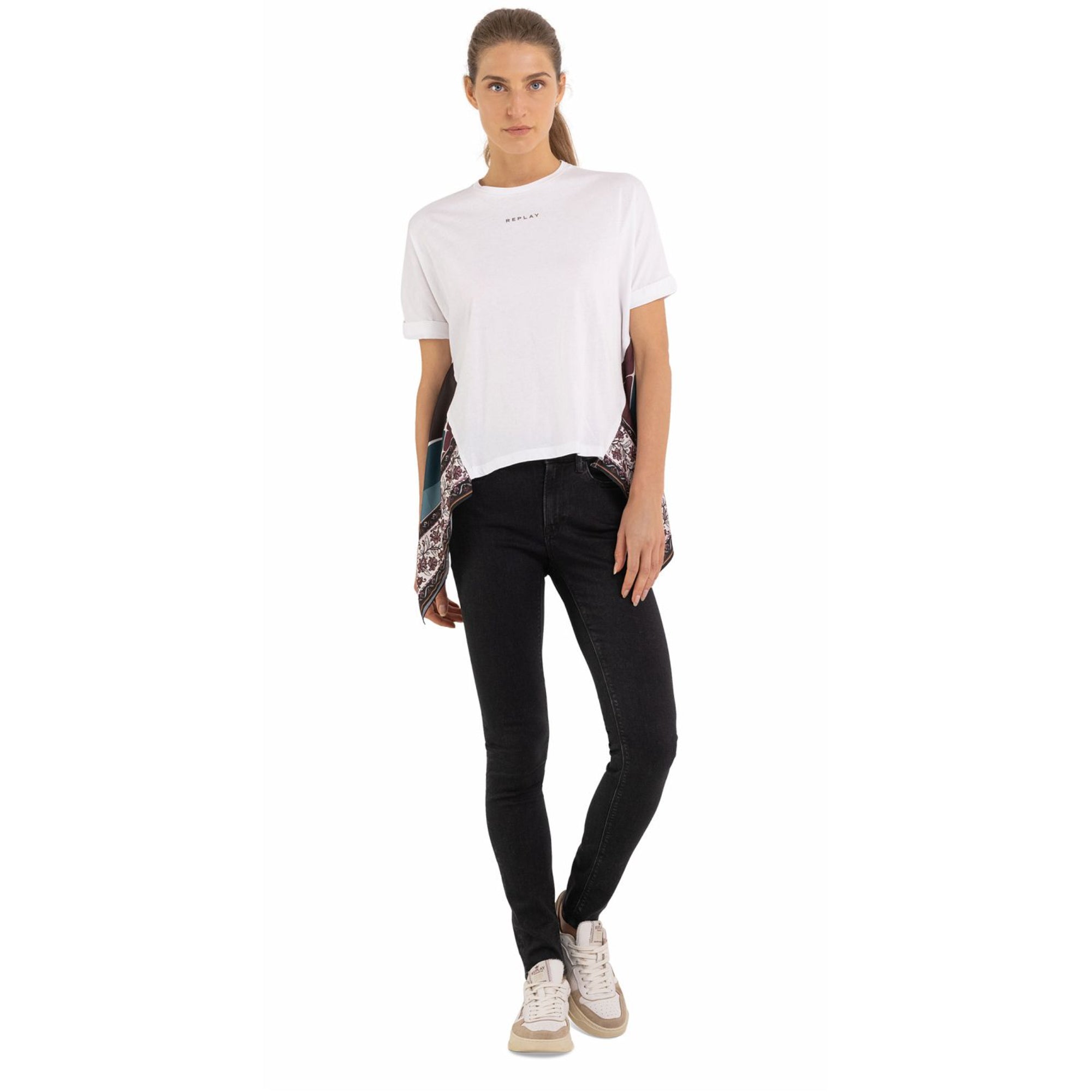 Replay Women's Jersey T-shirt with Scarf