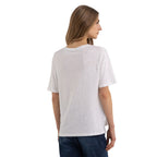 Replay Women's V-neck T-shirt in Stretch Linen