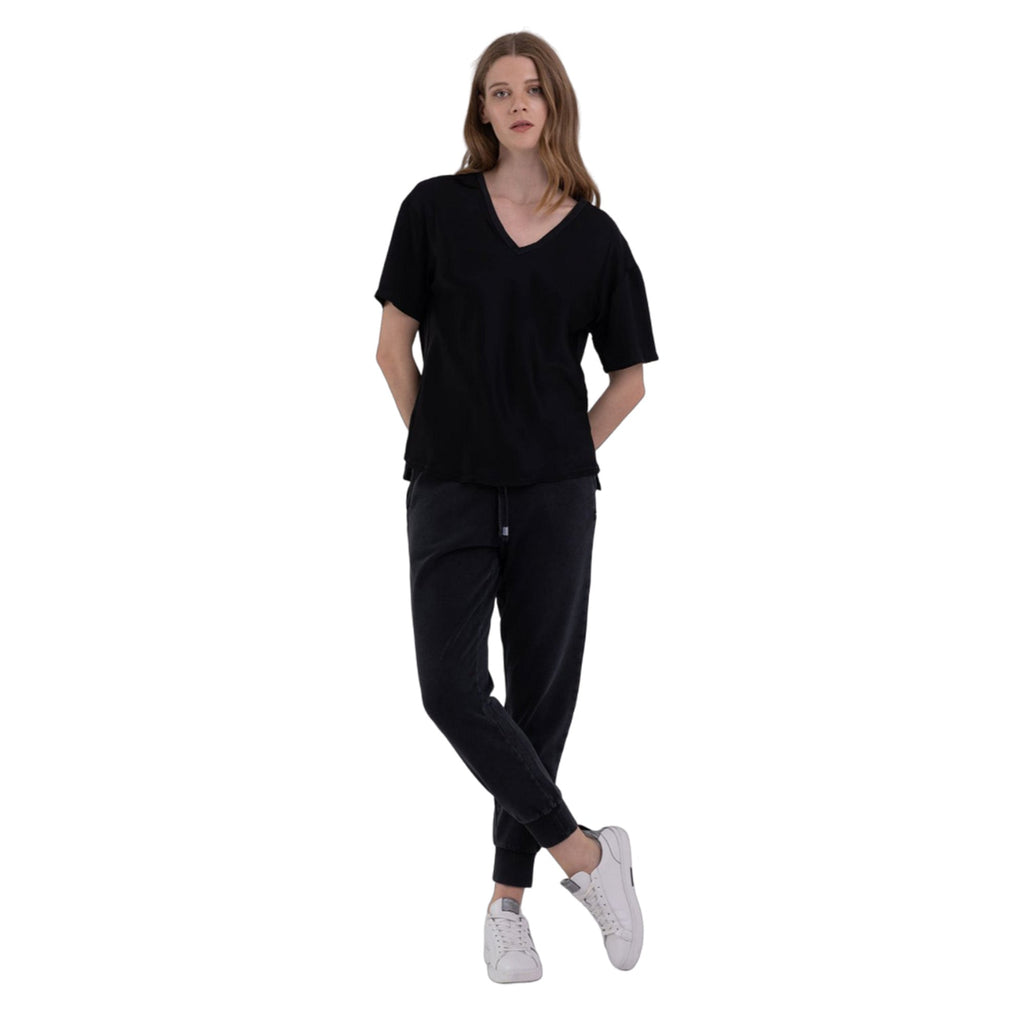 Replay Women's V-neck T-shirt in Cotton and Viscose
