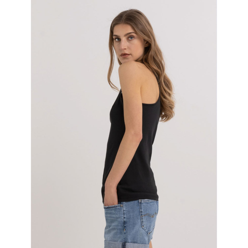 Replay Women's Slim Fit Ribbed Top With Print