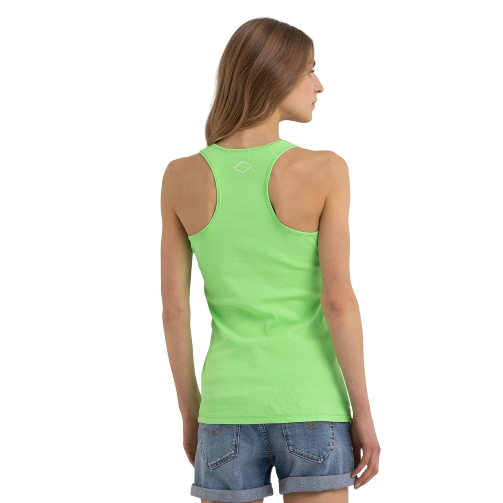 Replay Women's Slim Fit Ribbed Top With Print
