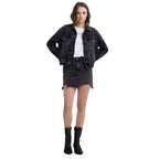 جاكيت جينز نسائي من ريبلاي بأزرار مرصعة بالجواهر