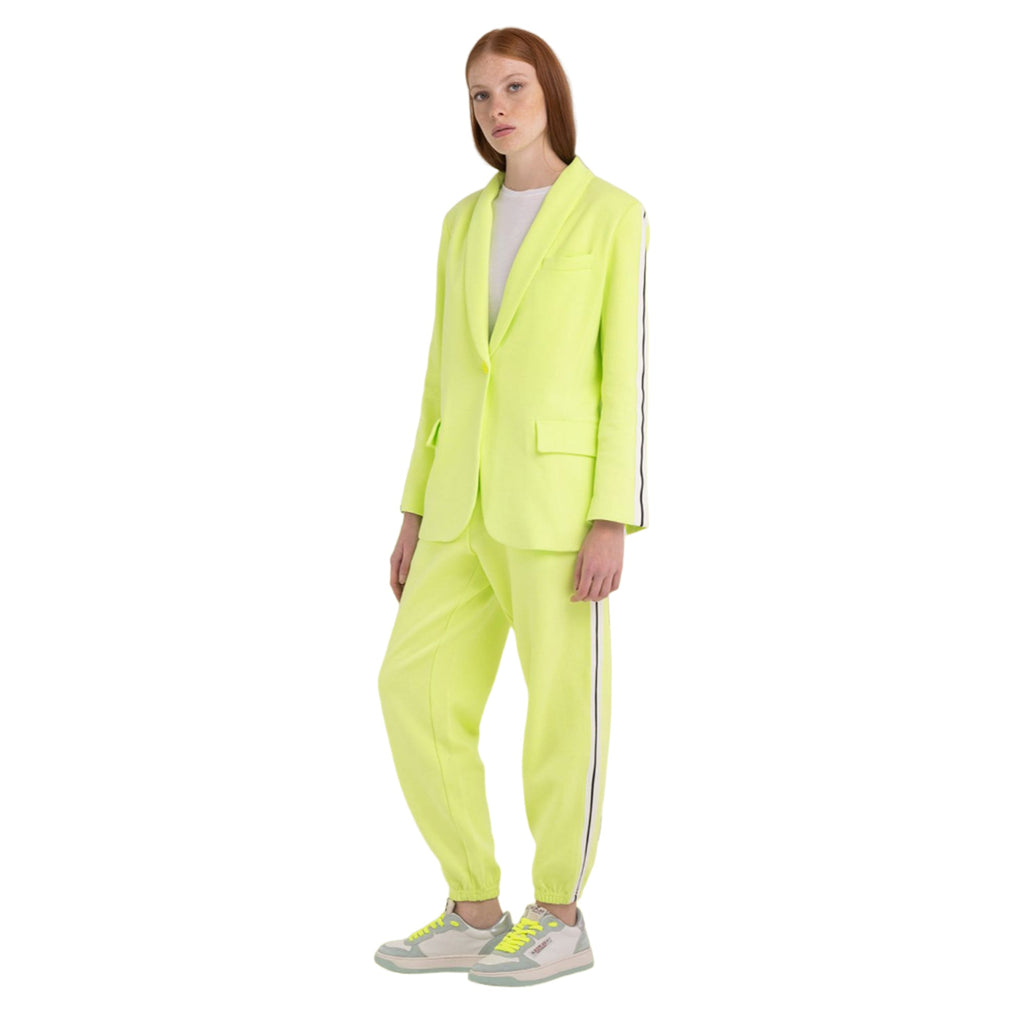 Replay Women's Single-breasted Blazer with Contrasting-colored Bands