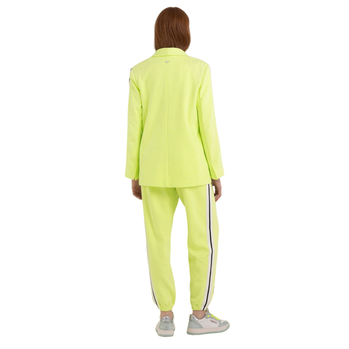 Replay Women's Single-breasted Blazer with Contrasting-colored Bands