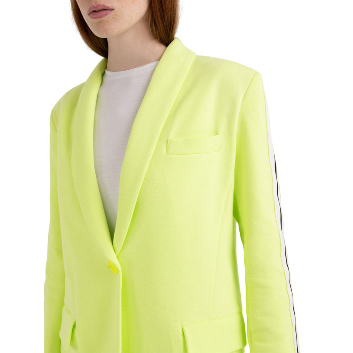 Replay Women's Single-breasted Blazer with Contrasting-colored Bands