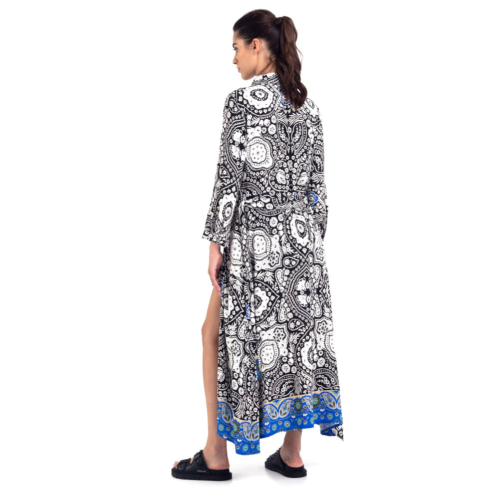Replay Women's Viscose Shirt-dress with Batik Print