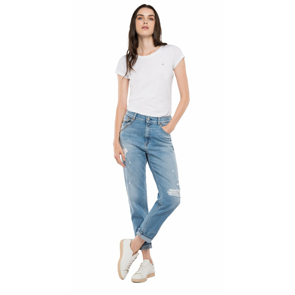 Replay Women's High Waist Tapered Leg Jeans