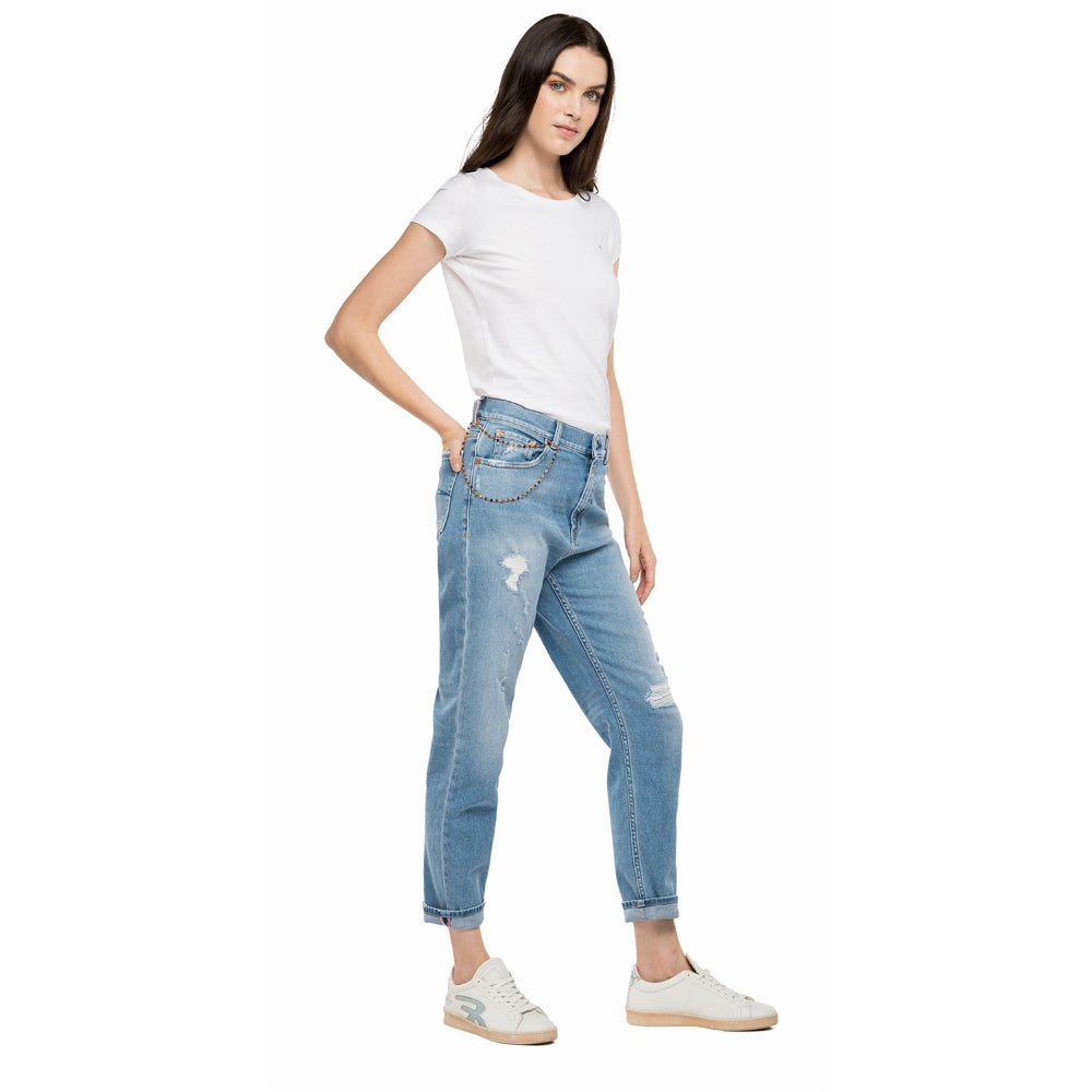 Replay Women's High Waist Tapered Leg Jeans
