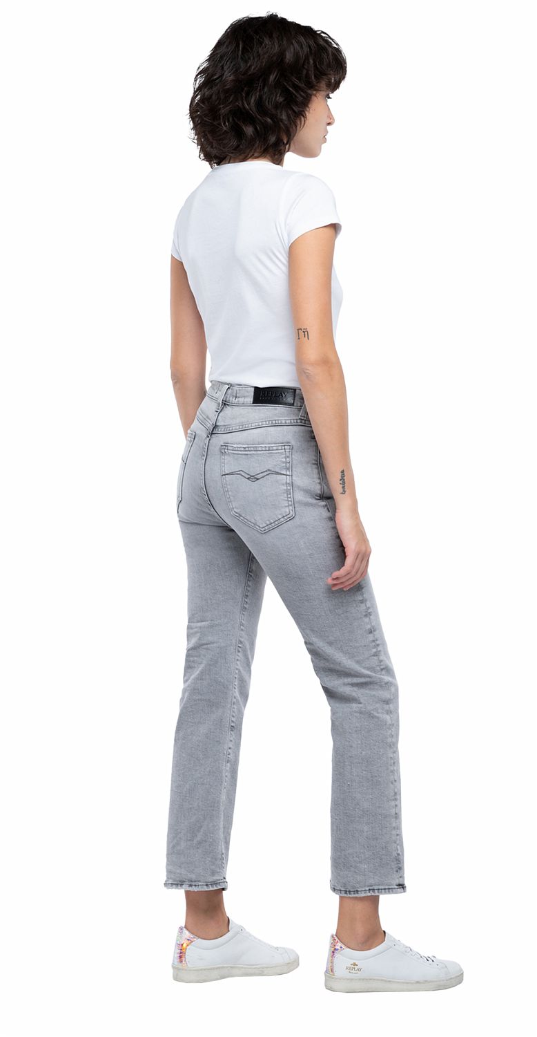 بنطلون جينز بخصر عالٍ وقصّة ساق واسعة (Bootcut) للنساء من ريبلاي