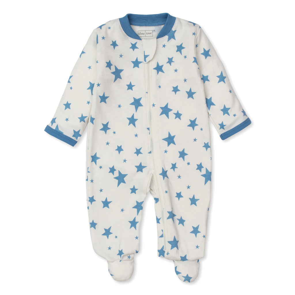 Kissy Kissy Kids New Born Boy's Blue Sleepsuit