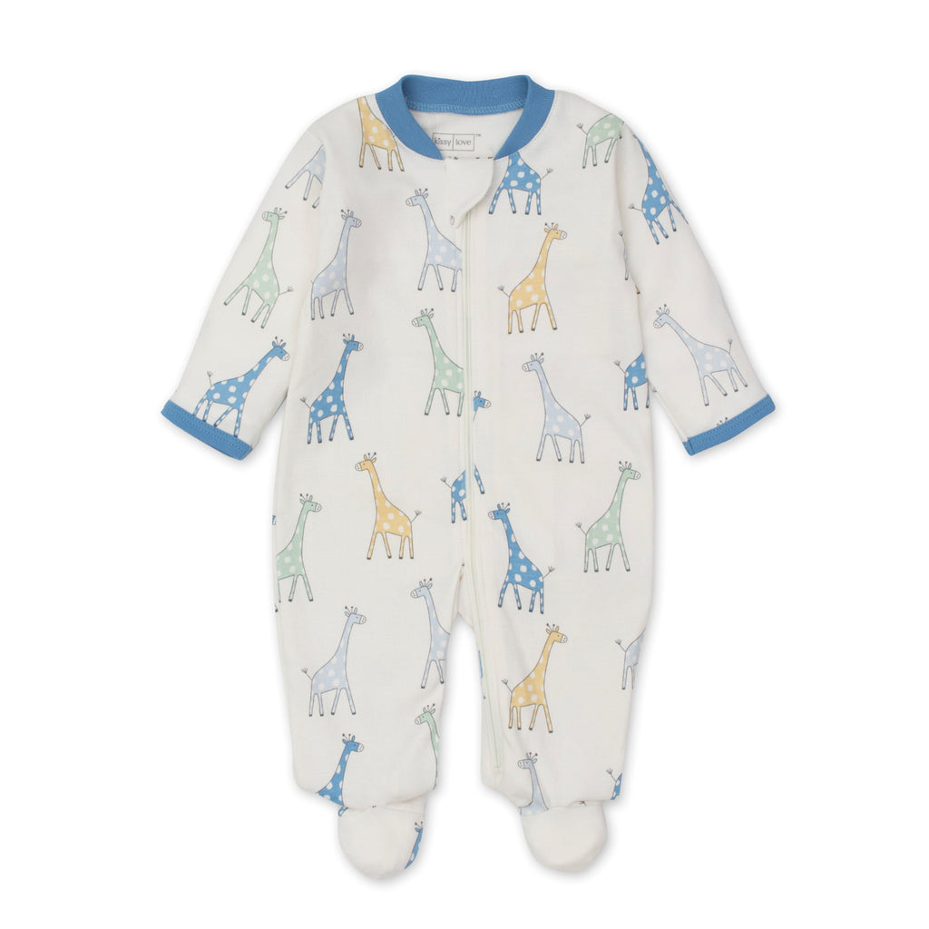 Kissy Kissy Kids New Born Boy's Blue & White Sleepsuit & Hat