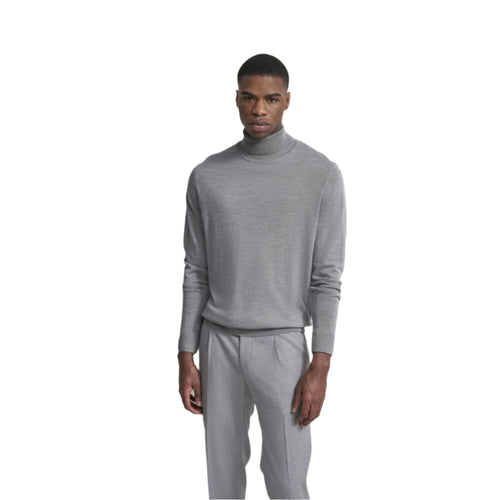 Bugatti Men's Polo-neck Sweater Made from Merino Wool