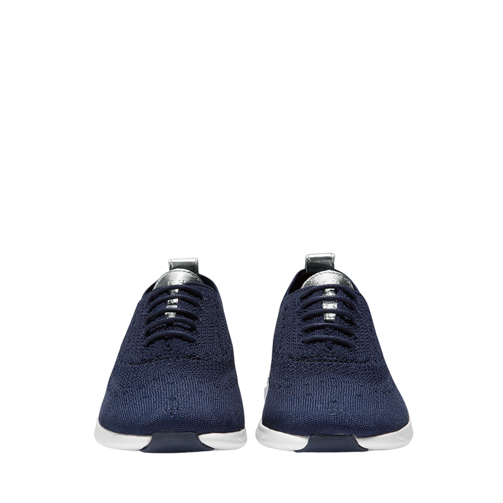 Cole Haan Women's 2.ZERØGRAND Stitchlite Oxford Marine Blue Knit/ Argento Metallic/Optic White