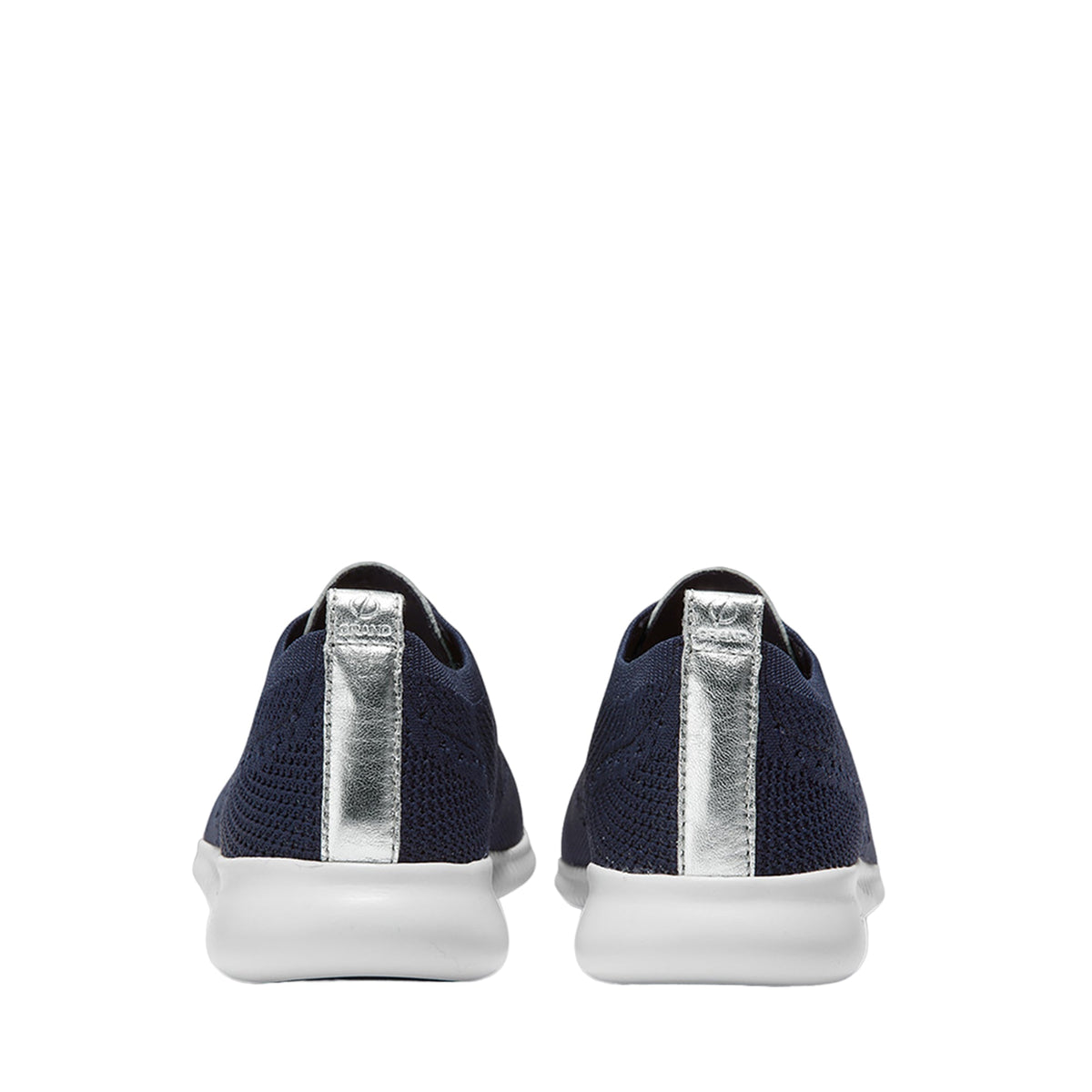 Cole Haan Women's 2.ZERØGRAND Stitchlite Oxford Marine Blue Knit/ Argento Metallic/Optic White