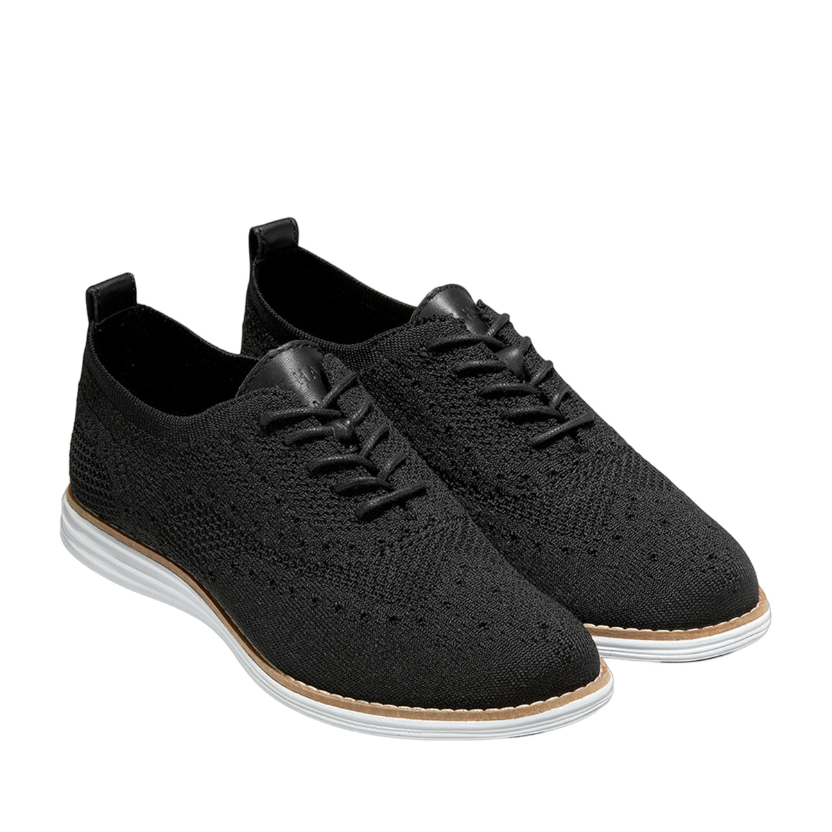 Cole Haan ØriginalGrand Stitchlite Wingtip Oxford Black Knit