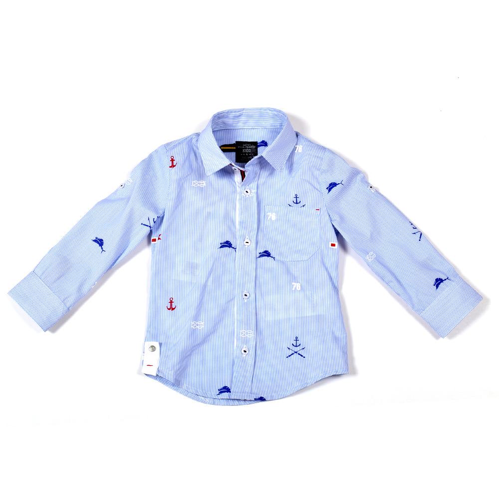 Lapin House White And Blue Striped Shirt