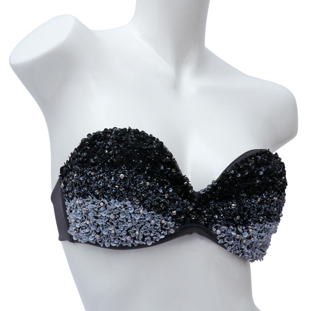 Twinset Beaded Bikini Top Lead Grey