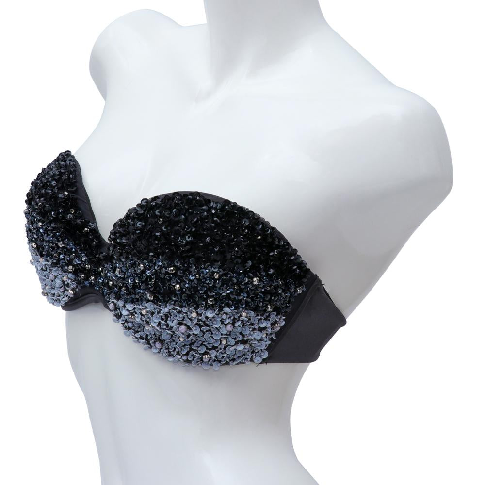 Twinset Beaded Bikini Top Lead Grey