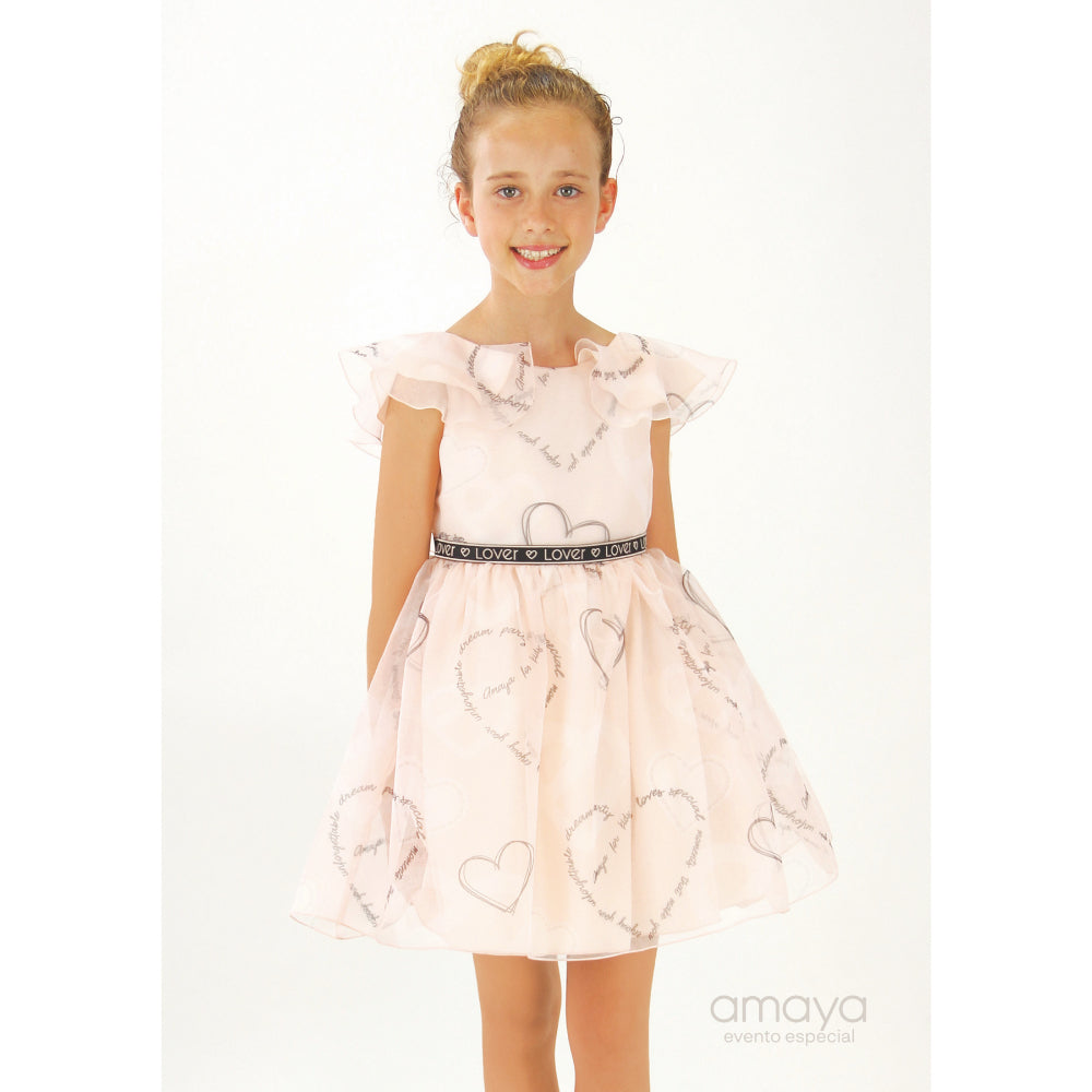 Amaya Kids Pink & Black Dress