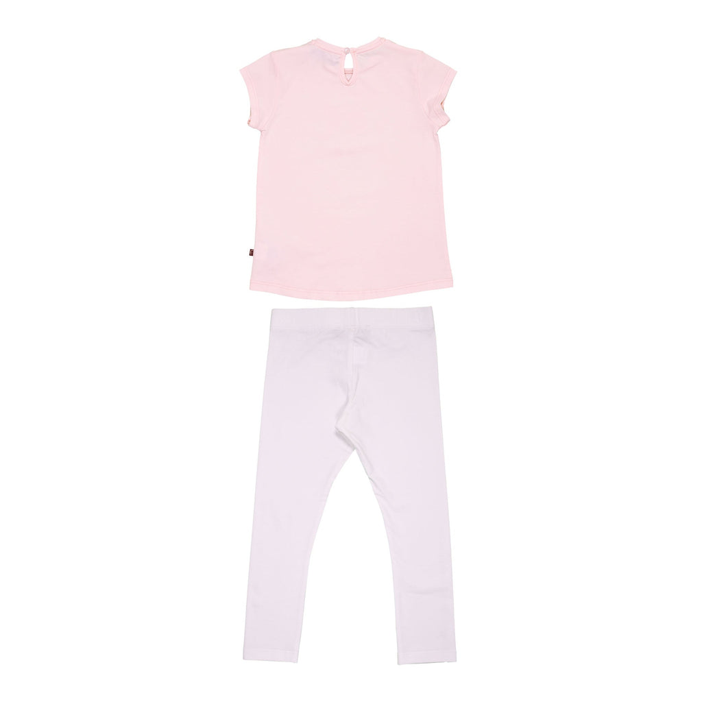 Aigner Kids Girl's Set T-Shirt & Leggings Pink and White