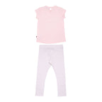 Aigner Kids Girl's Set T-Shirt & Leggings Pink and White