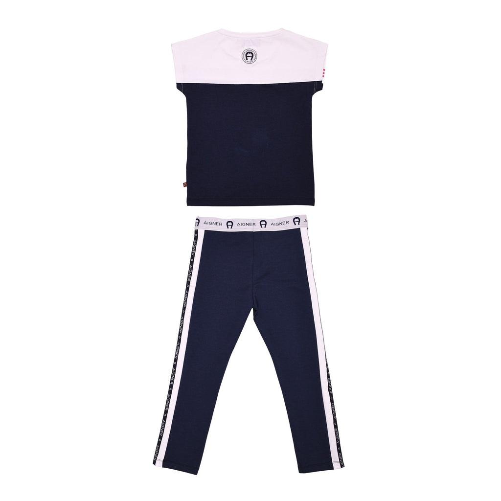 Aigner Kids Girl's Set T-Shirt & Leggings Navy